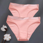 2Pcs/Set M-XXL Cotton Panties for Women Letter Belt Briefs Sexy Low Rise Underwear Ladies Panty Girl Big Size Intimates Lingerie