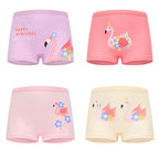 4 Pieces/lot Design Children's Girls Panties Cotton Soft Pretty Cartoon Unicorn Child Underwear for Girls Kids Boxer Breathable