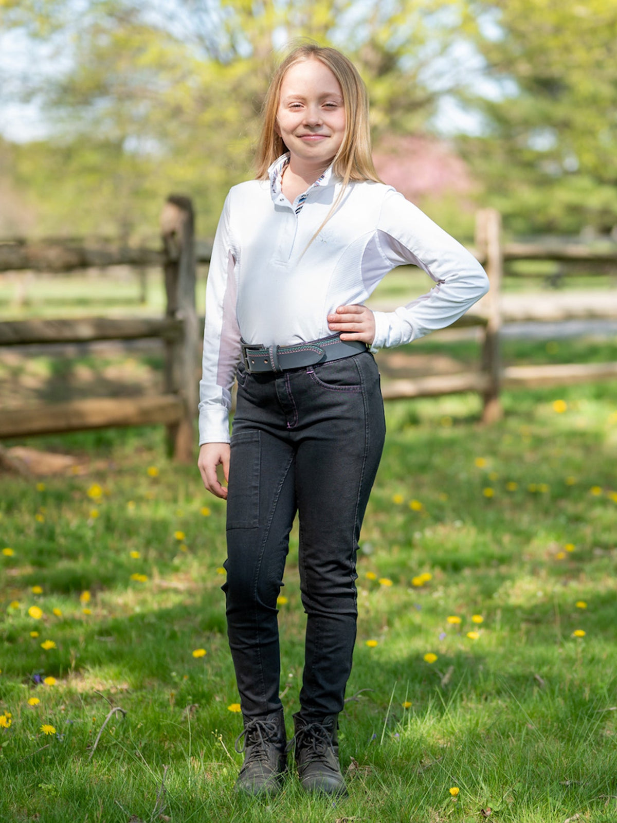 Girl's Denim Knee Patch Tread Breech
