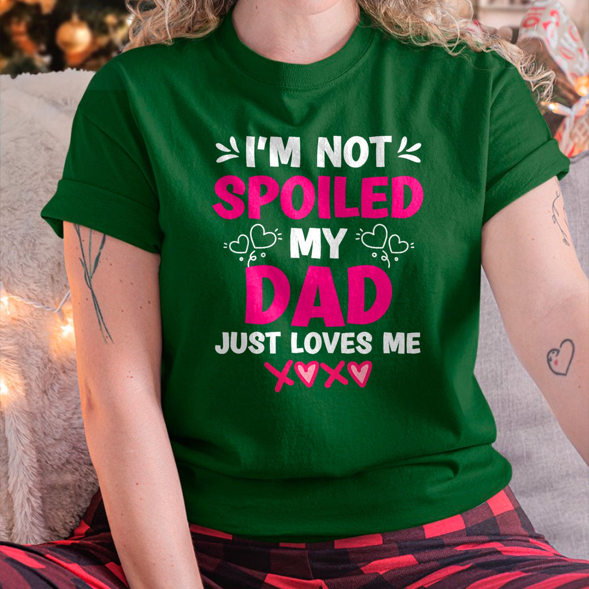 I'm Not Spoiled My Dad Just Loves Me Kids Girls Daughter T-Shirt - Gift for Daughter from Dad - NGHL00 Hoodie (SKU-T1410DD-A11)