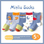 Autumn And Winter Cartoon Dinosaur Mid-calf Cotton Warm Sports Boys' Socks