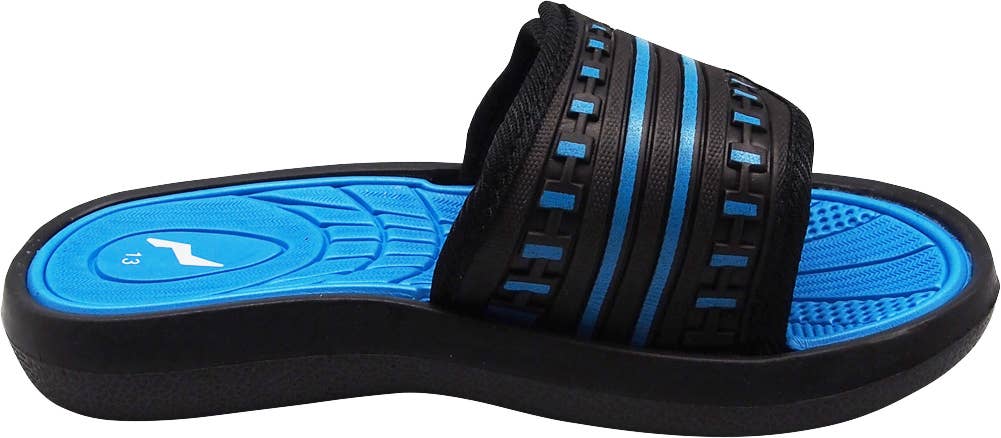 Norty Boy's Summer Comfort Casual Slide Flat Strap Shower Sandals Slip On Shoe