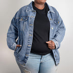 Just a Small Town Girl Oversized Women's DTG Denim Jacket