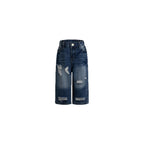 Girl's Nostalgic Washed Distressed Jeans
