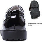 Dadawen Little Boys Size 1.5 Black Lace Up Faux Leather Oxford Dress Shoes