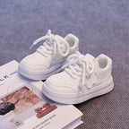 2026 Spring Summer Kids Skate Shoes, Breathable Mesh White Sneakers For Girls, Lightweight Versatile Performance & Running Shoes