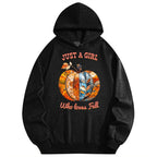 Just a Girl Who Loves Fall Pumpkins Hoodie Sweatshirt with Drawstring