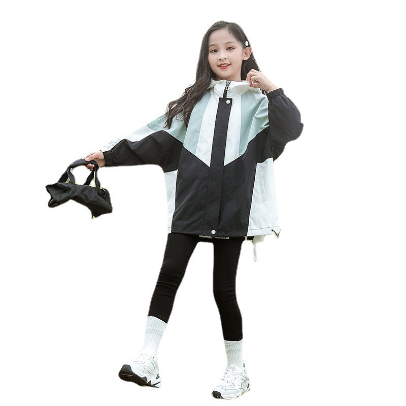 Shell Jacket Thin Medium And Large Children Children's Spring Clothes Trench Coat Girl Spring Top