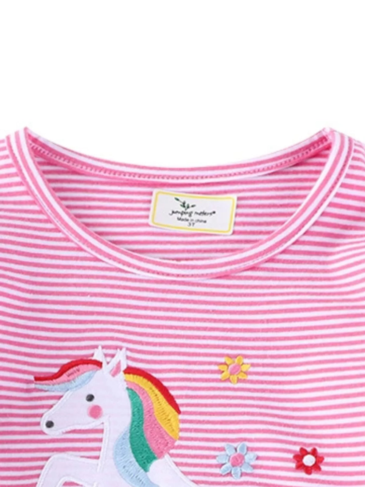 Toddler Girls Unicorn Ruffle Sleeve Striped T-Shirt