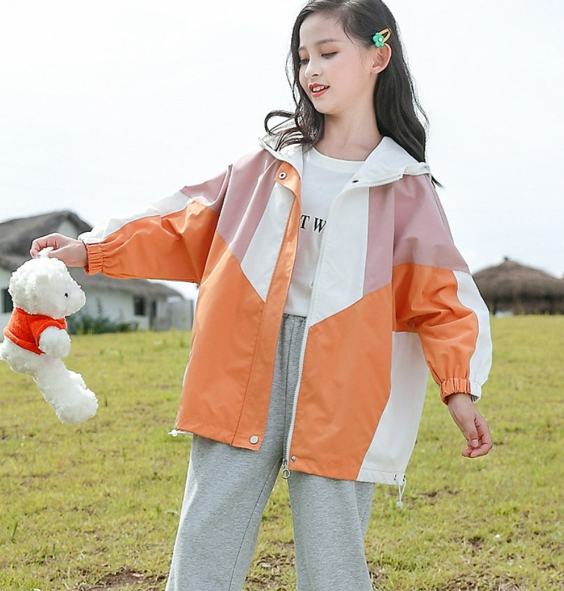 Shell Jacket Thin Medium And Large Children Children's Spring Clothes Trench Coat Girl Spring Top