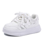 2026 Spring Summer Kids Skate Shoes, Breathable Mesh White Sneakers For Girls, Lightweight Versatile Performance & Running Shoes