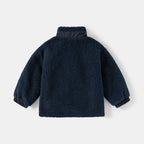 Boys' Thickening Coat Fleece Stand Collar Stitching