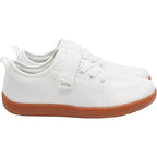New Whitin Girls 12 White Canvas Hook Loop Wide Toe Box Zero Drop Sneaker Shoes