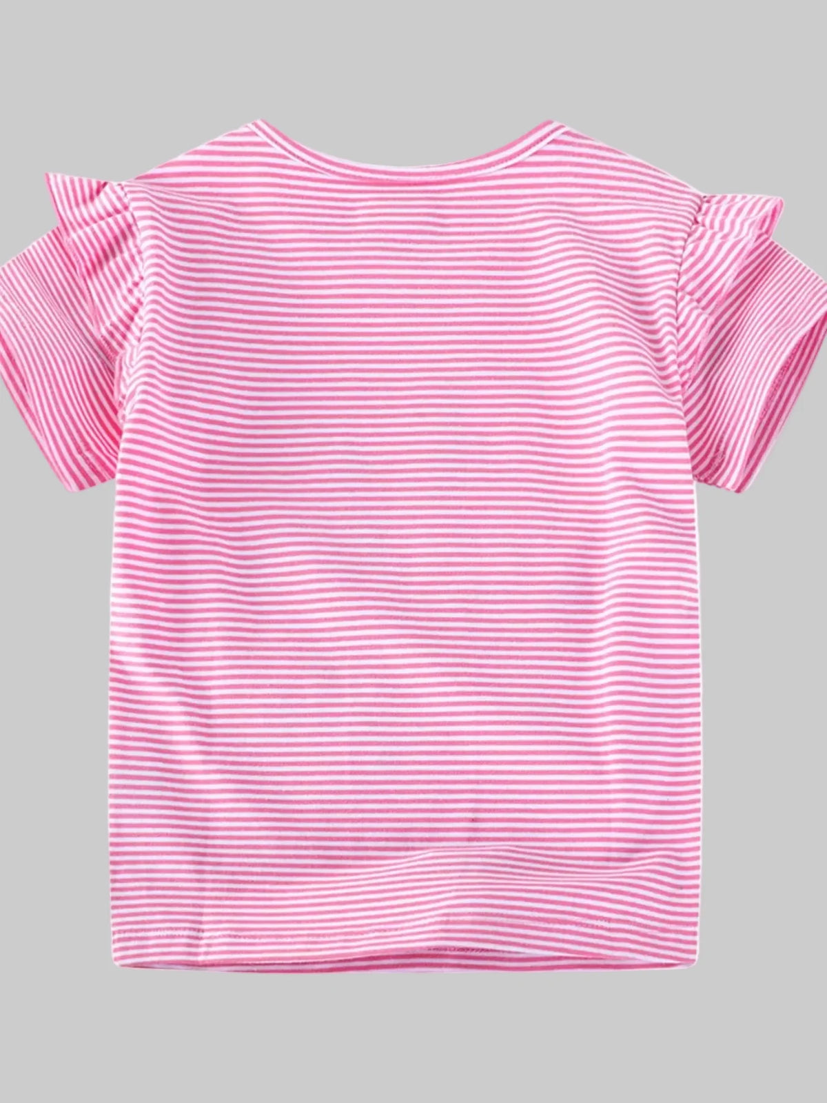 Toddler Girls Unicorn Ruffle Sleeve Striped T-Shirt