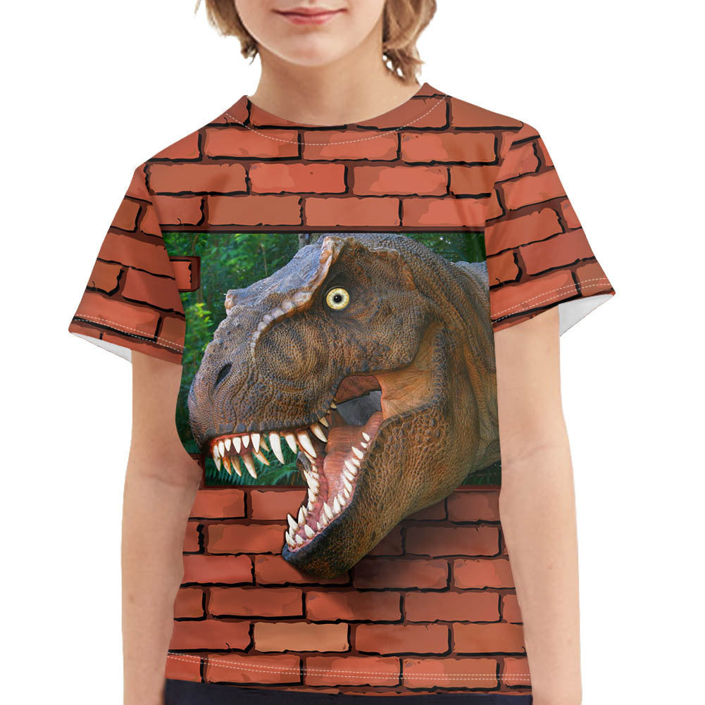 Summer Dinosaur Full Print Boy's T-shirt