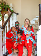 Girls Dark Santa Bamboo Holiday Pajamas