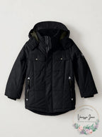 Big Chill Little Boys Quiltd Expedition Jacket W Hood, Black, Size 5