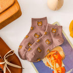 New Cartoon Female Breathable Cotton Socks Cute Bear Lovely Animal Pattern Girl Sock Novelty Combed of Pure Cotton Crew Socks For Men And Women