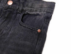 Bienzoe Boys Adjustable Waist Black Ripped Slim Denim Jeans Size 6