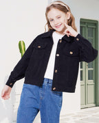 WULFUL Girl's Corduroy Button Down Jacket Brown Fall Outerwear Size 5-6Y