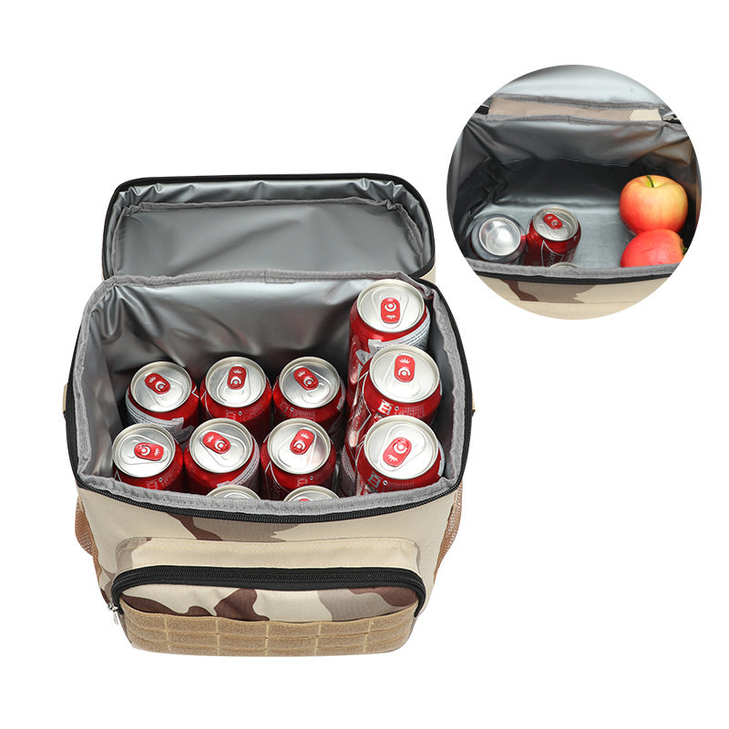 Outdoor Oxford cloth square waterproof camouflage insulation bag wear-resistant portable work convenient lunch box bag