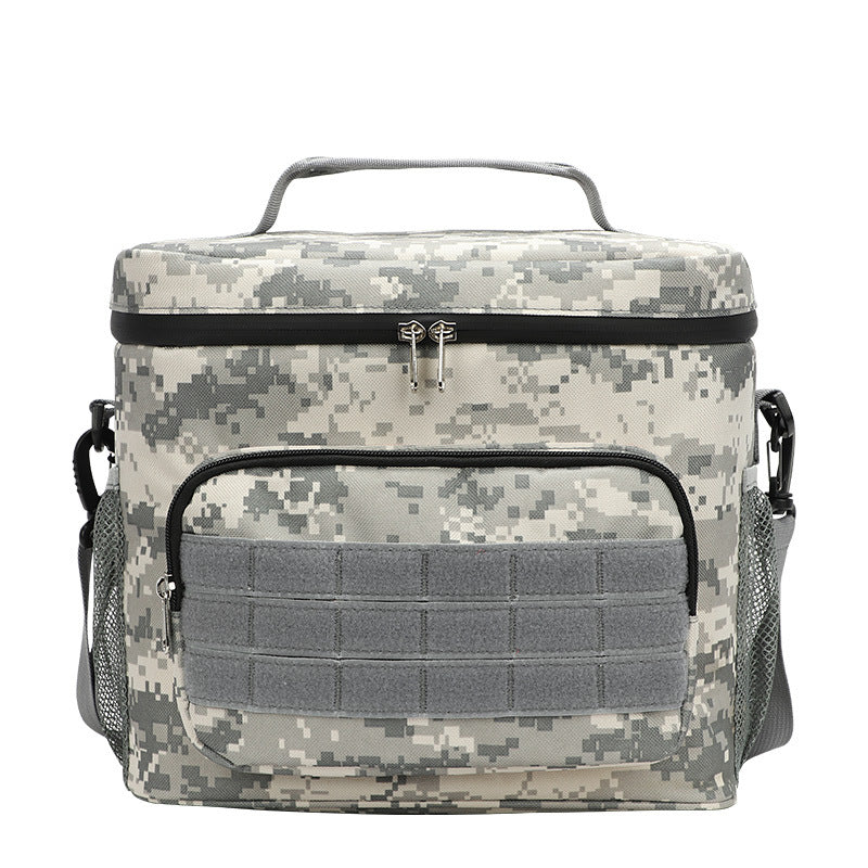 Outdoor Oxford cloth square waterproof camouflage insulation bag wear-resistant portable work convenient lunch box bag