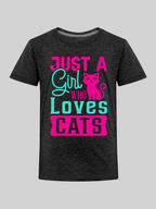 Toddler Girls Just A Girl Who Loves Cats Short Sleeve T-Shirt