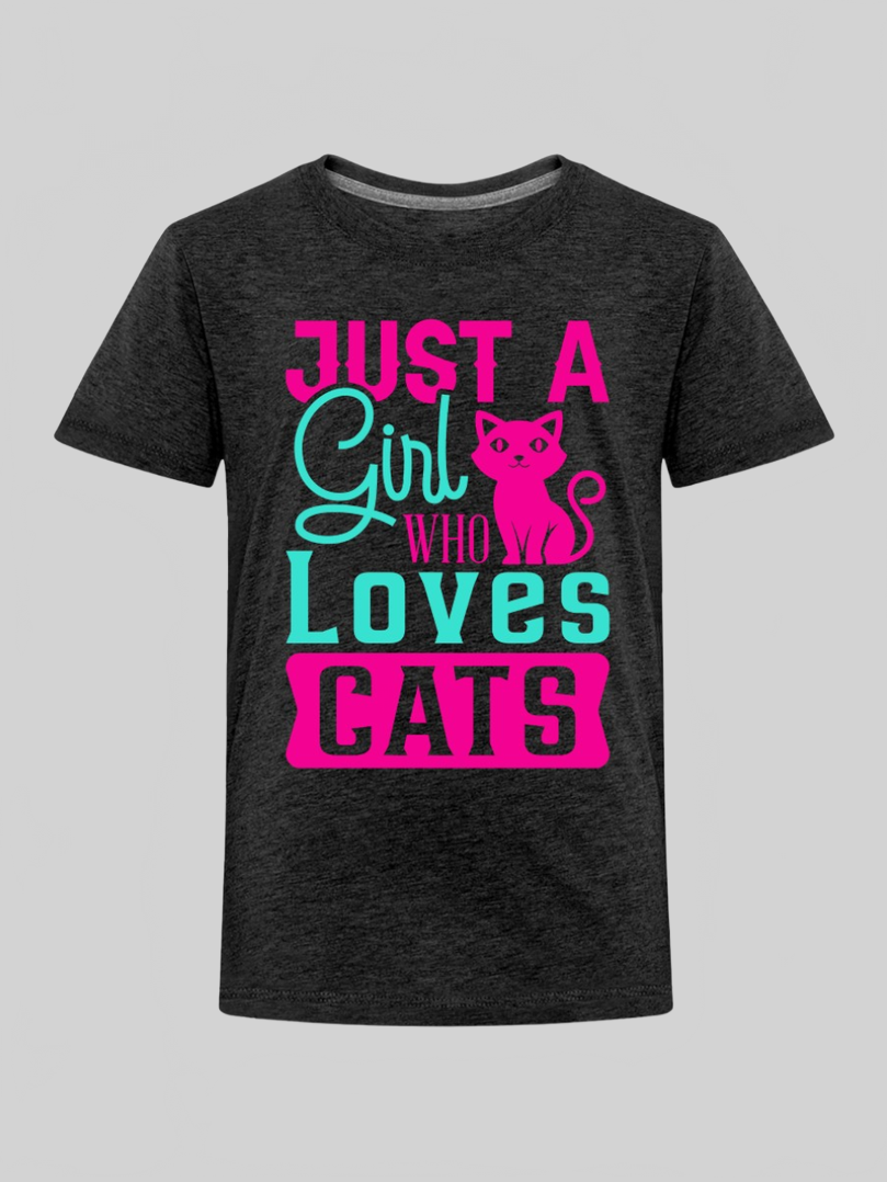 Toddler Girls Just A Girl Who Loves Cats Short Sleeve T-Shirt