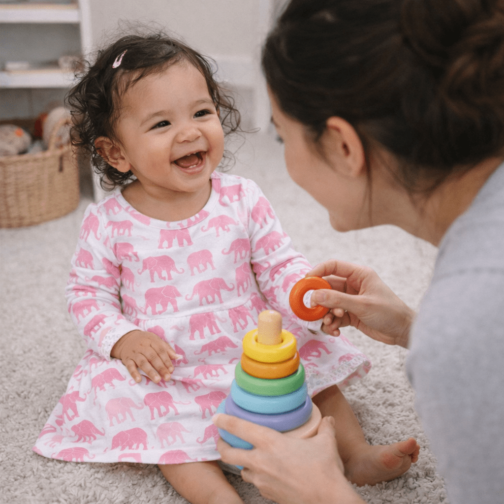 Pink Elephant Swirly Girl Dress