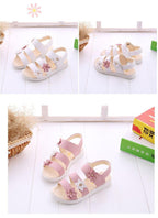 Children's Shoes Summer Style Sandals Girls Princess Beautiful Flower Shoes Kids Flat Sandals Baby Girl Girls Strappy Sandals With Flowers Open-Toe Dress Sandals Beautiful Outdoor Party Sandals