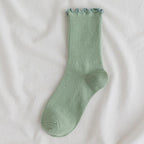 Little Flower Socks Girl's Socks Simple Solid Color Socks Women's Long Socks Kawaii Happy And Funny Breathable Socks For Women