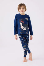 Roly Poly Boys Long Sleeve Pajama Set in Dark Indigo