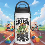 First Grade Dino-Themed Stainless Steel Water Bottle, Perfect for Kids, Back to School, First Grade, Eco-Friendly