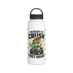 First Grade Dino-Themed Stainless Steel Water Bottle, Perfect for Kids, Back to School, First Grade, Eco-Friendly