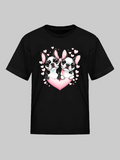 Girls Pugs and Hearts Short Sleeve T-Shirt