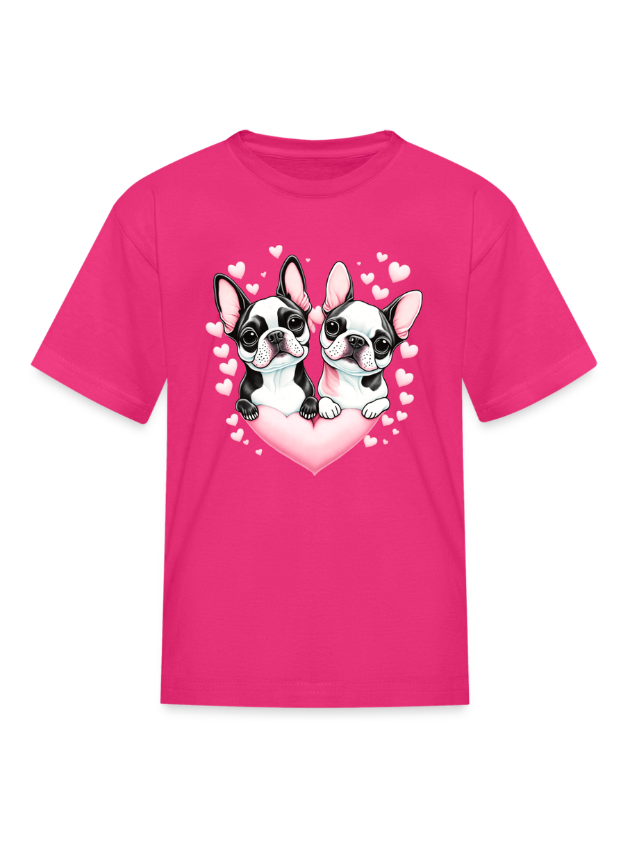 Girls Pugs and Hearts Short Sleeve T-Shirt