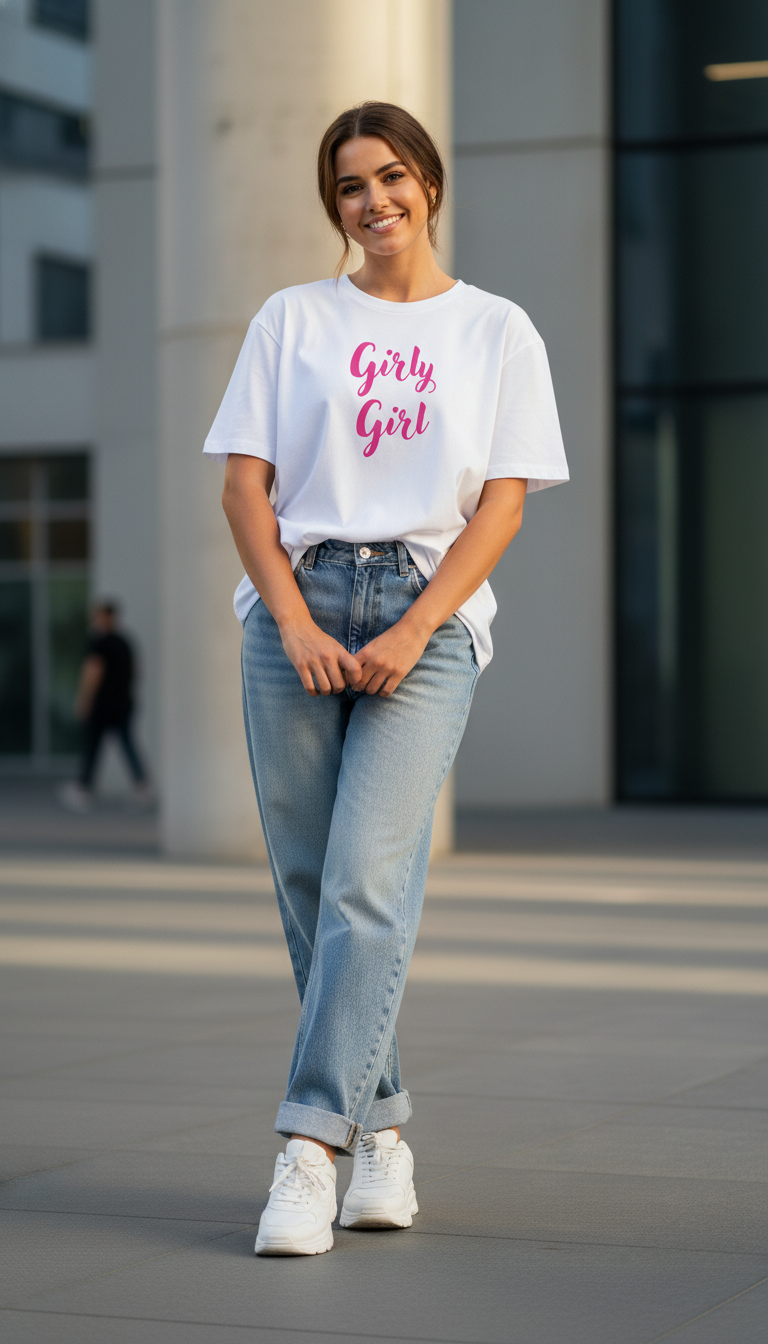 Playful Girly Girl Women's Cotton T-Shirt