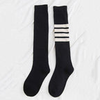 Striped Long Warm Thigh High Stockings Women's Casual Tube Thigh High Socks for School Over Knee High Socks for girls