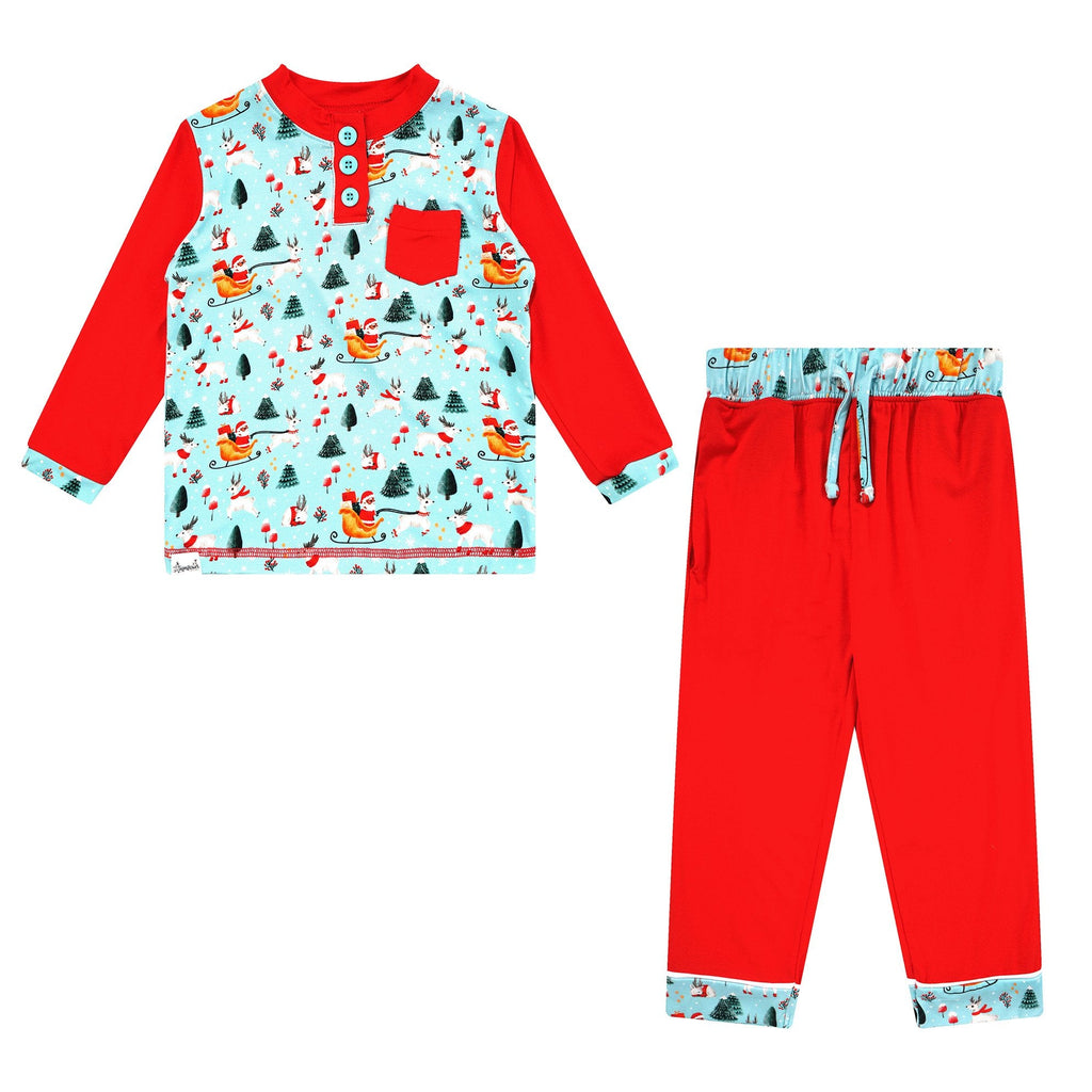 Toddler Boys Light Santa Pajamas