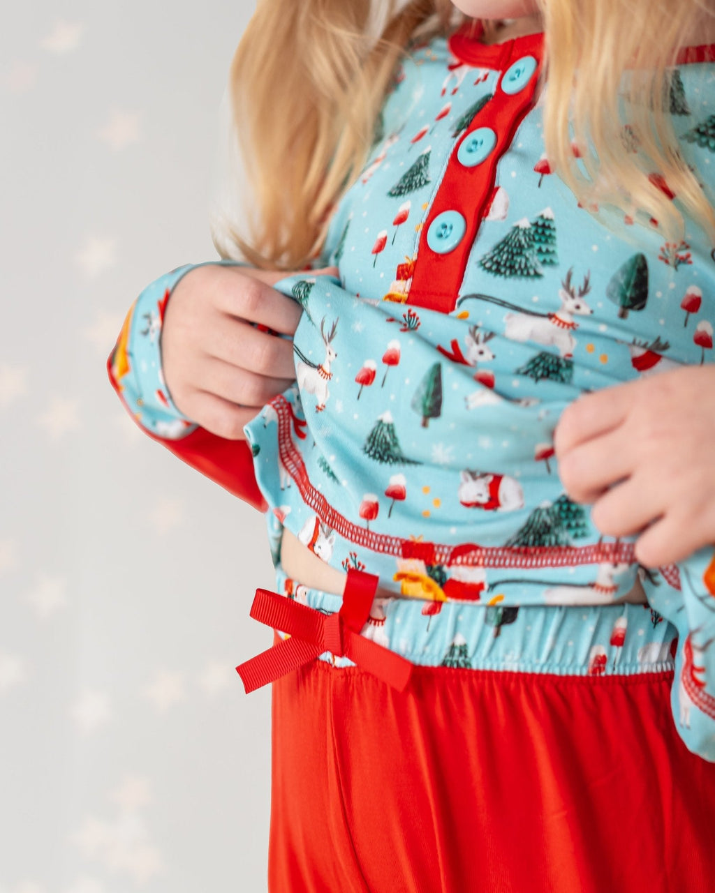 Toddler Girls Light Santa Pajamas