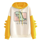 Winter Womens Hoodies Sweatshirt Dinosaur Print Long Sleeve Patchwork Tracksuit Oversize Pullover Hoodies Women Hoodies for Teen Girls Printed Cute Hooded Sweatshirt Junior Sports Outerwear Long Sleeve Hooded Pullovers Tops